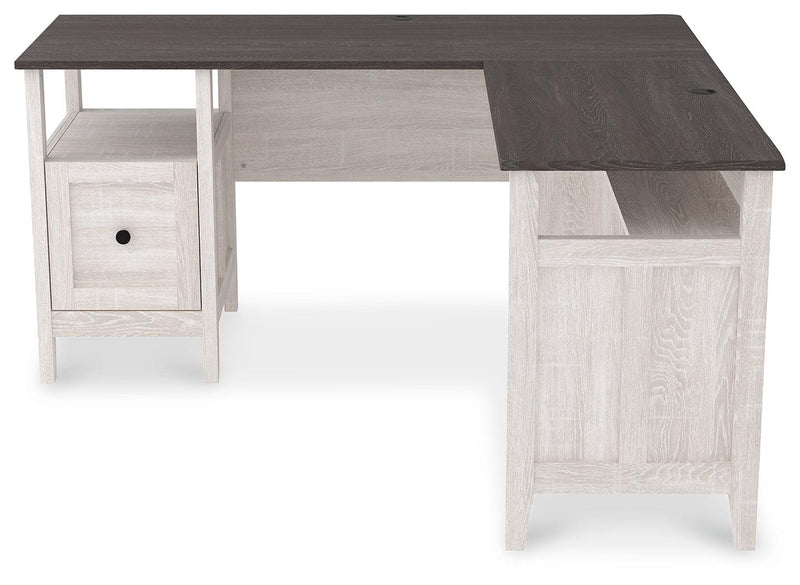 Dorrinson Two-tone 2-Piece Home Office Desk - Ella Furniture