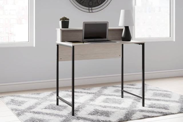 Bayflynn White/Black Home Office Desk - Ella Furniture