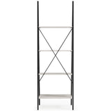 Bayflynn White/Black Bookcase - Ella Furniture