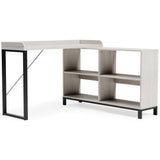 Bayflynn White/Black L-desk - Ella Furniture