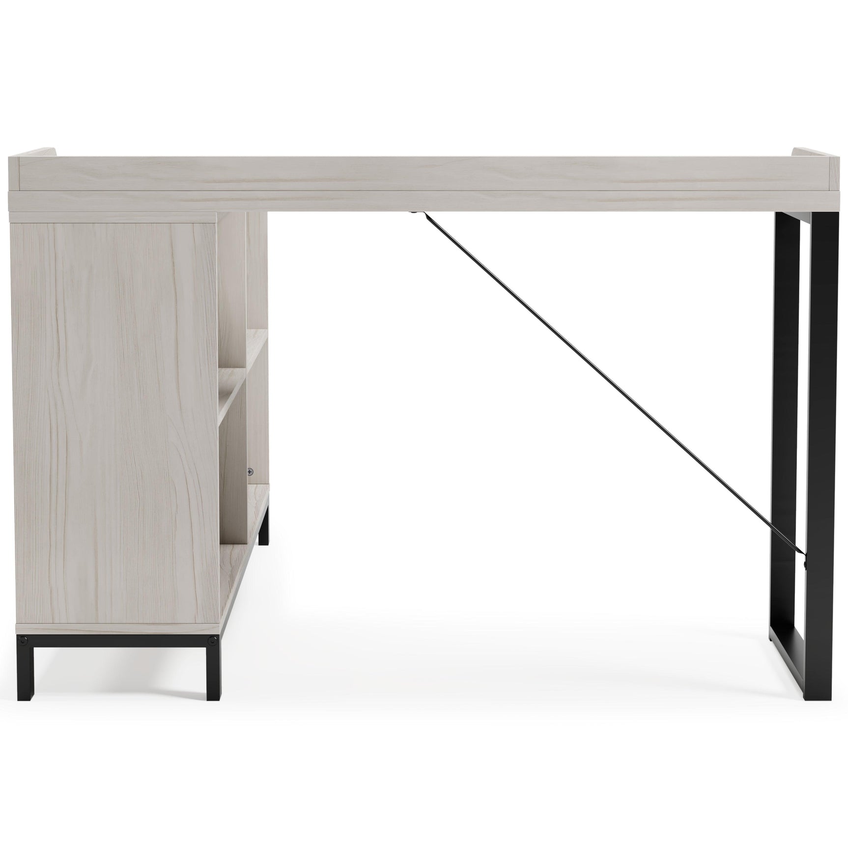 Bayflynn White/Black L-desk - Ella Furniture