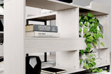 Bayflynn White/Black L-desk - Ella Furniture