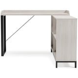 Bayflynn White/Black L-desk - Ella Furniture