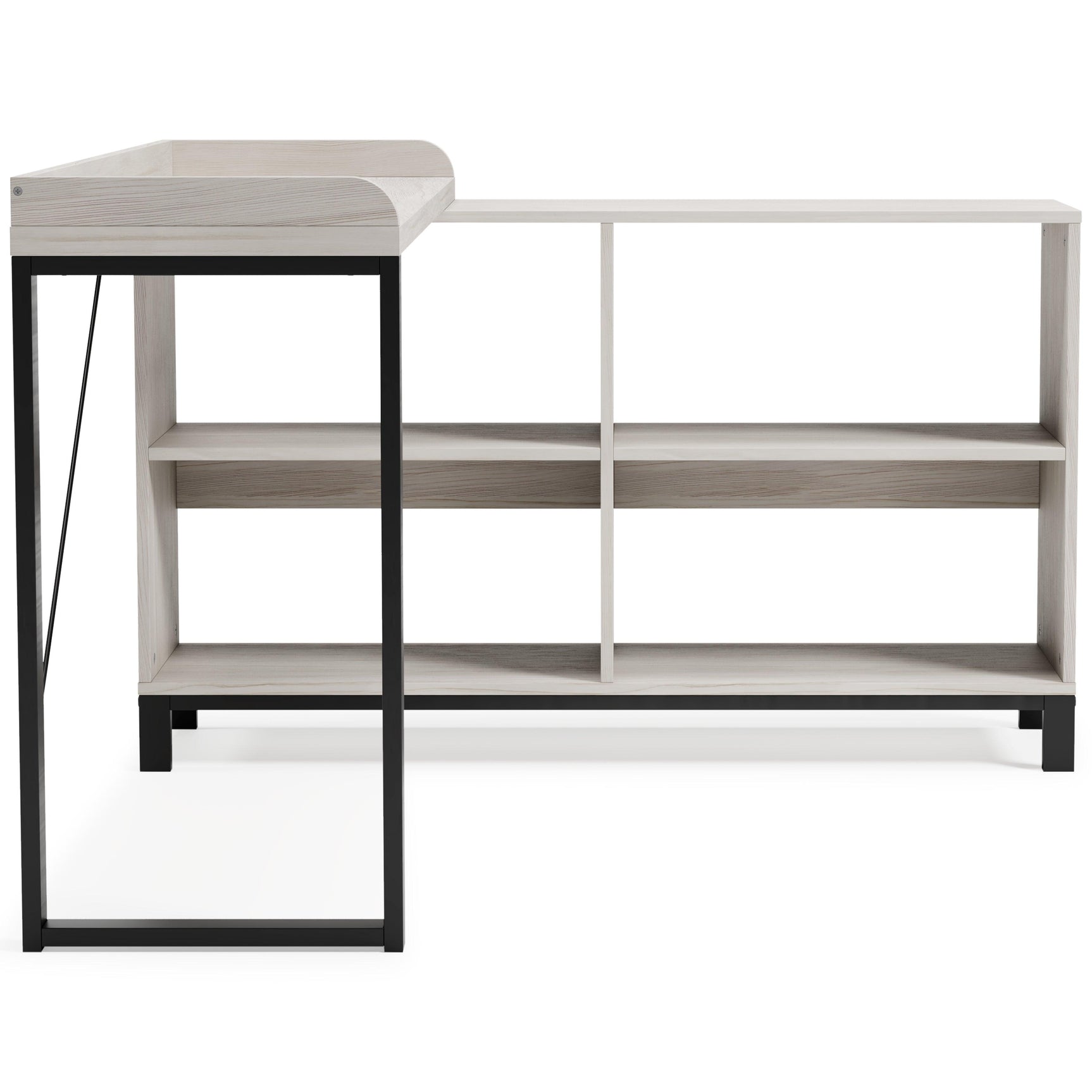 Bayflynn White/Black L-desk - Ella Furniture