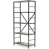 Bayflynn White/Black Bookcase - Ella Furniture