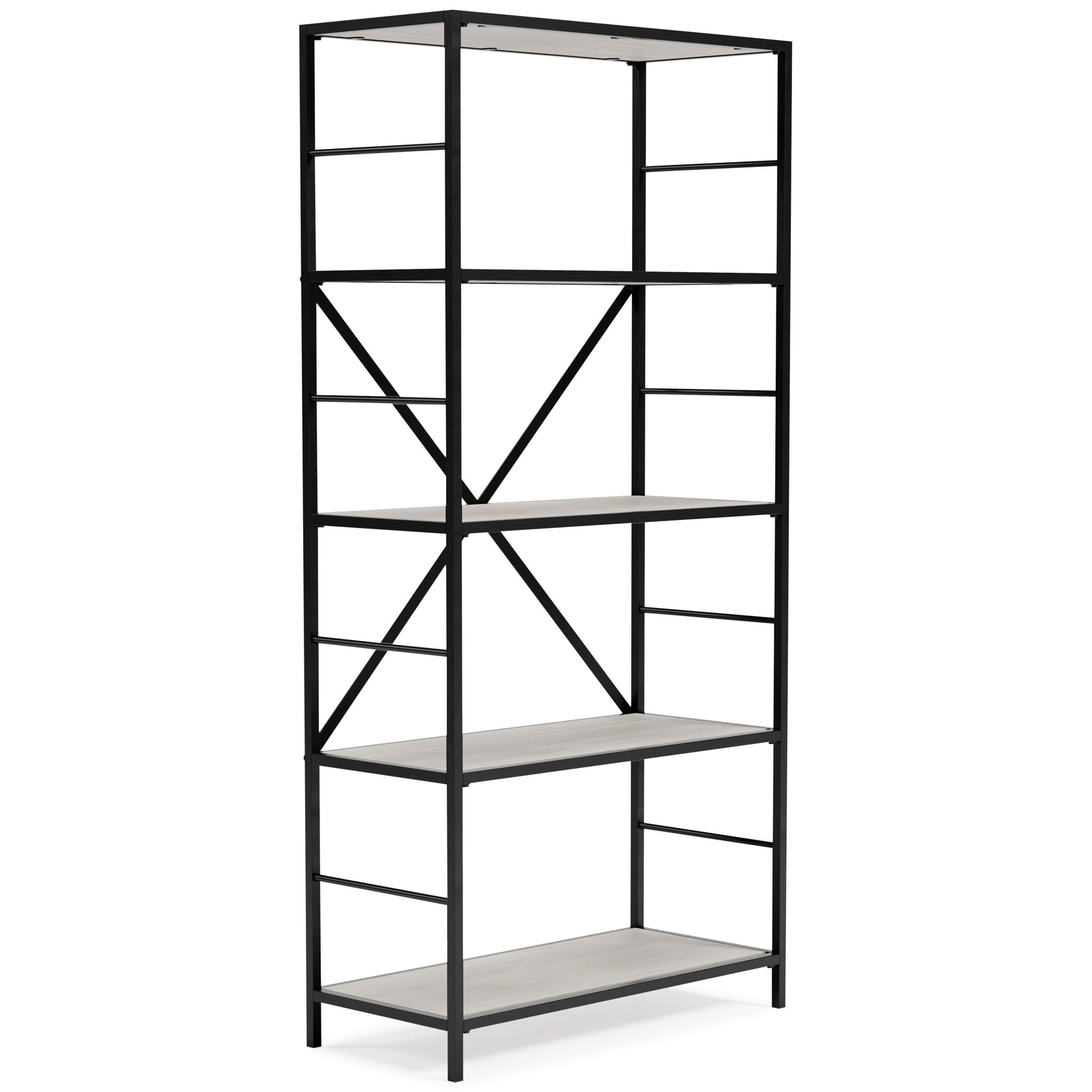 Bayflynn White/Black Bookcase - Ella Furniture