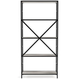 Bayflynn White/Black Bookcase - Ella Furniture