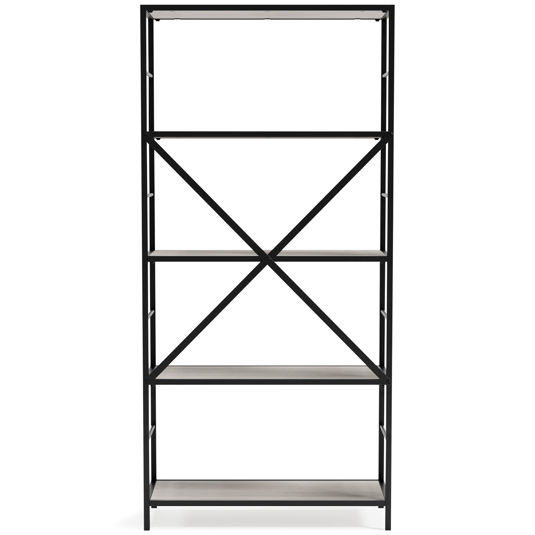 Bayflynn White/Black Bookcase - Ella Furniture