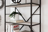 Bayflynn White/Black Bookcase - Ella Furniture