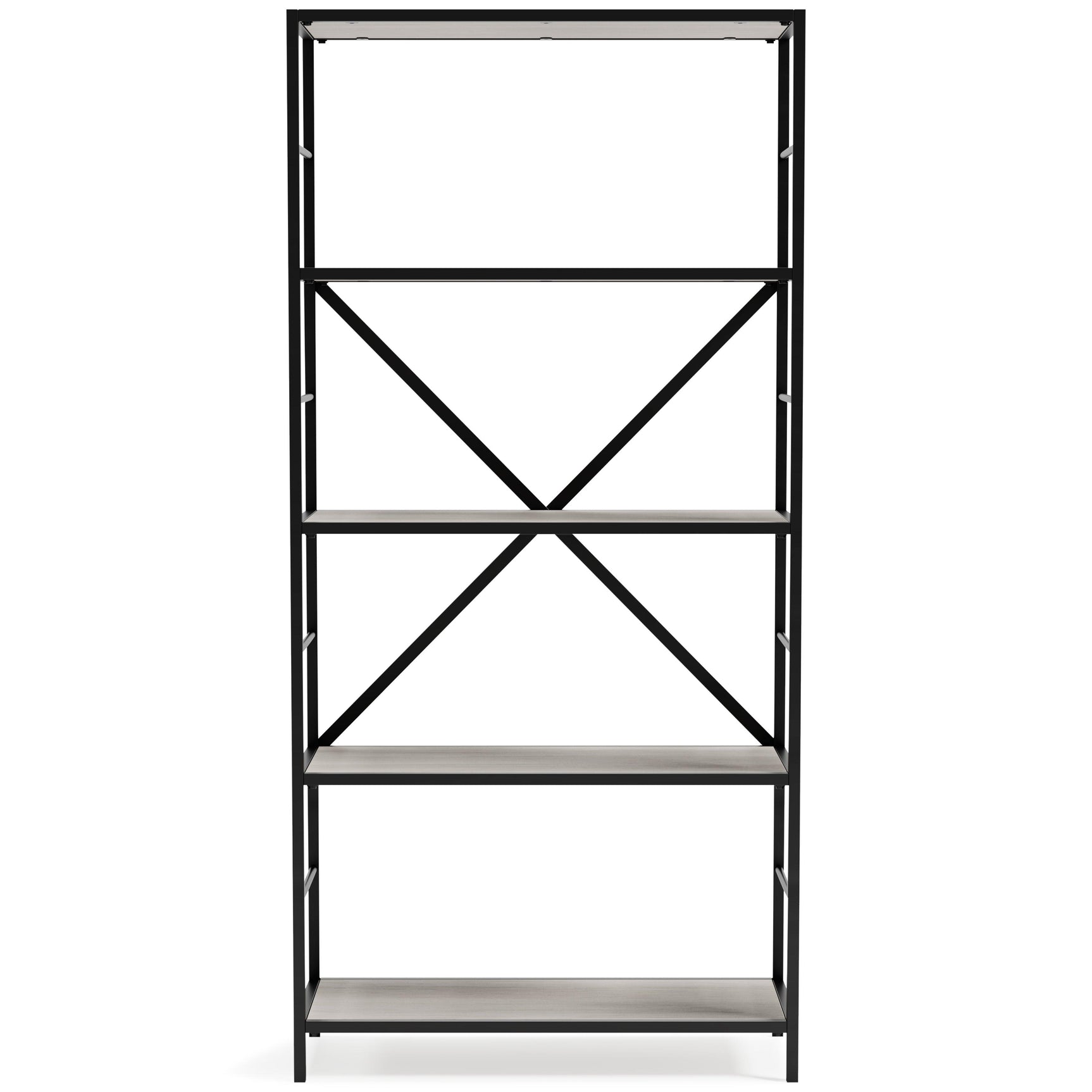 Bayflynn White/Black Bookcase - Ella Furniture