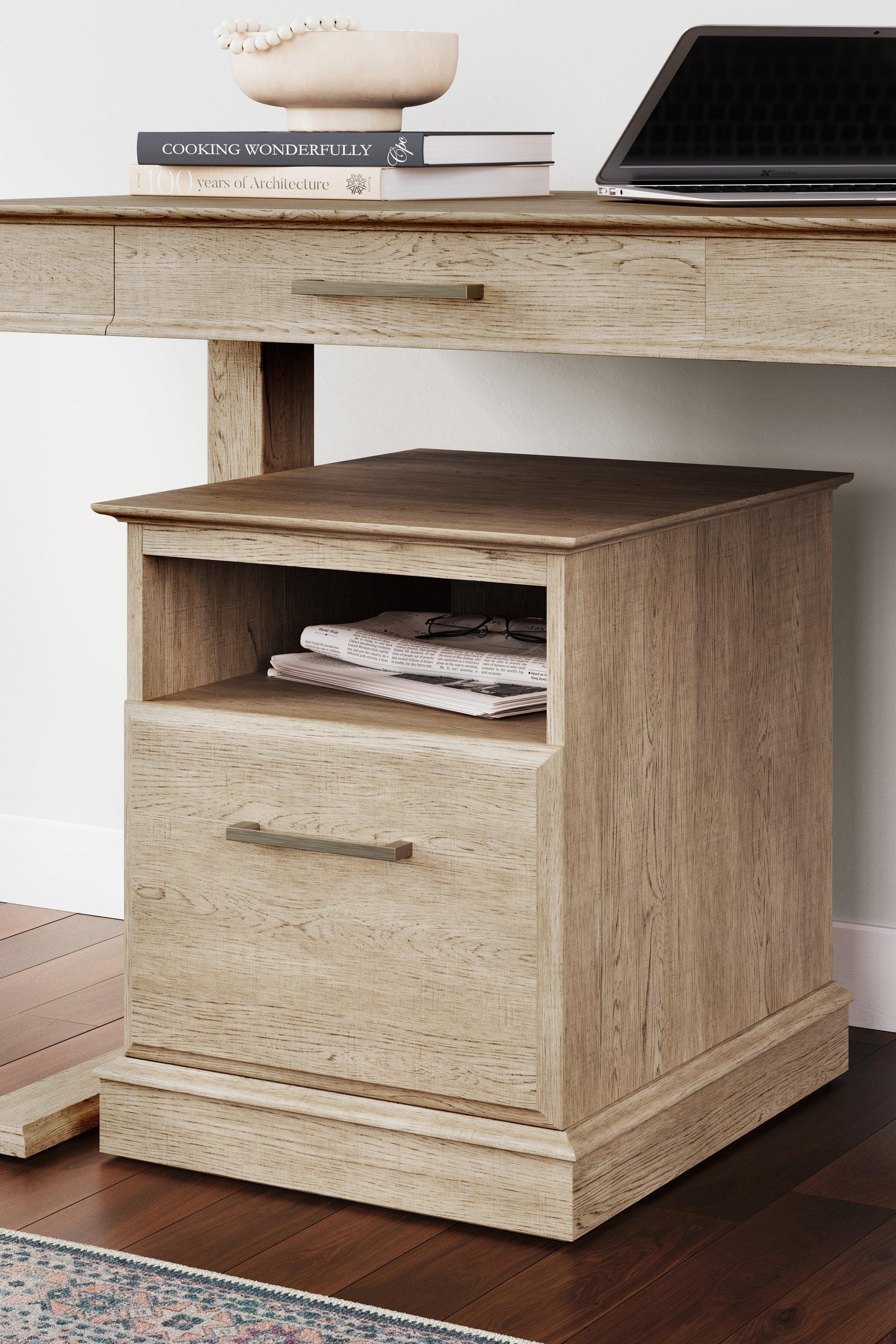 Elmferd Light Brown File Cabinet - Ella Furniture