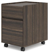 Zendex Dark Brown File Cabinet - Ella Furniture