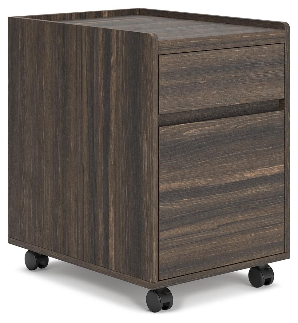 Zendex Dark Brown File Cabinet - Ella Furniture