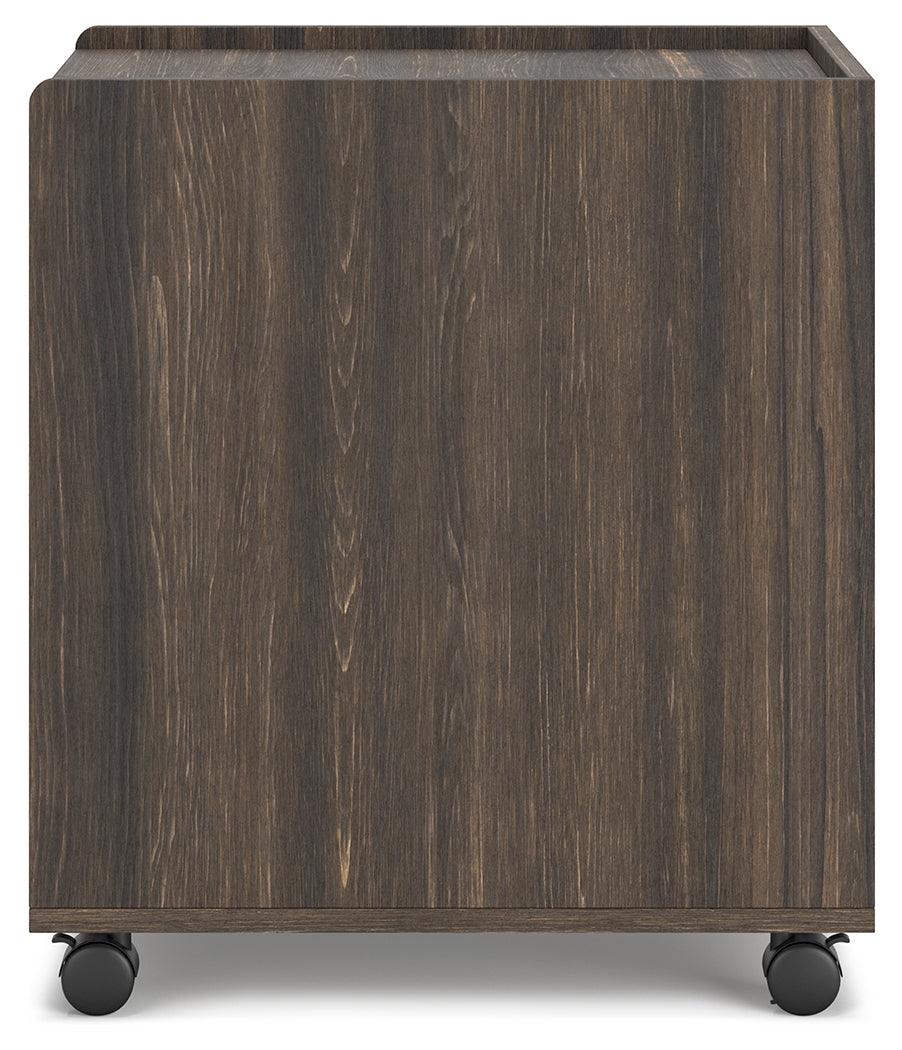 Zendex Dark Brown File Cabinet - Ella Furniture