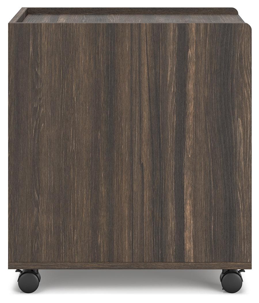 Zendex Dark Brown File Cabinet - Ella Furniture