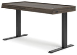 Zendex Dark Brown 55" Adjustable Height Desk - Ella Furniture