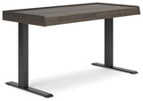 Zendex Dark Brown 55" Adjustable Height Desk - Ella Furniture