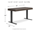 Zendex Dark Brown 55" Adjustable Height Desk - Ella Furniture