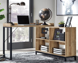 Gerdanet Light Brown/Black Home Office L-desk - Ella Furniture