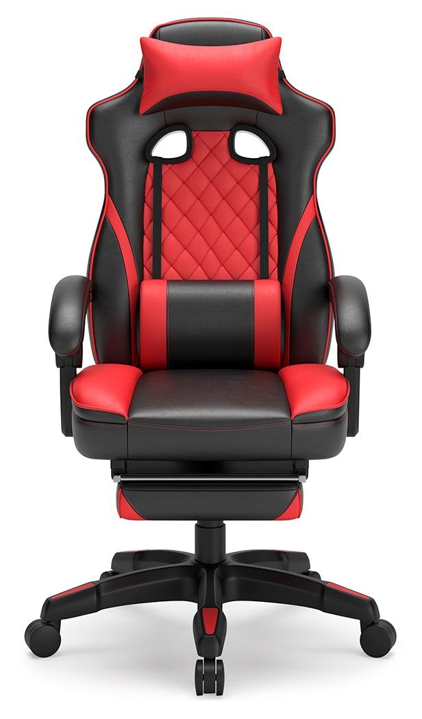 Lynxtyn Red/black Home Office Swivel Desk Chair - Ella Furniture