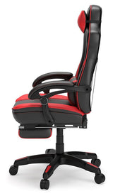 Lynxtyn Red/black Home Office Swivel Desk Chair - Ella Furniture