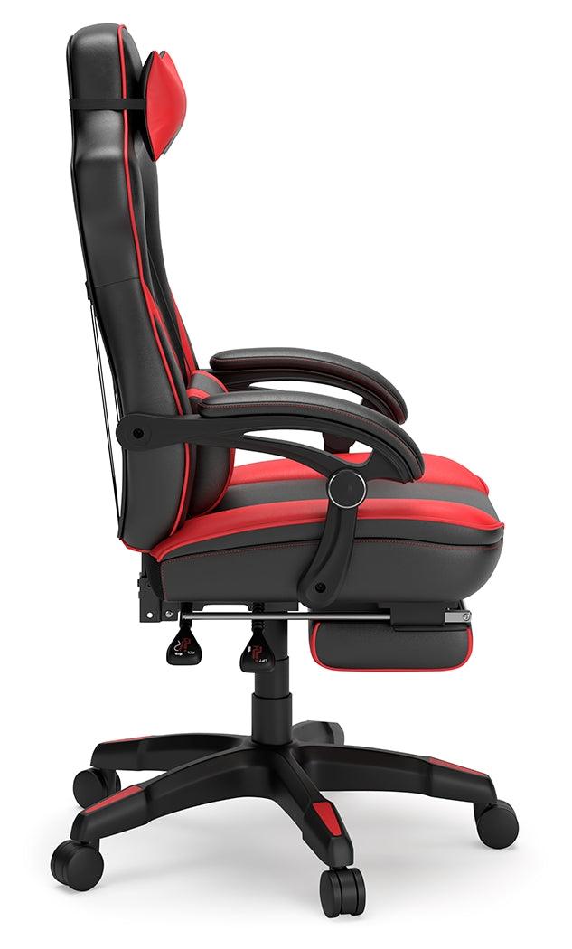 Lynxtyn Red/black Home Office Swivel Desk Chair - Ella Furniture