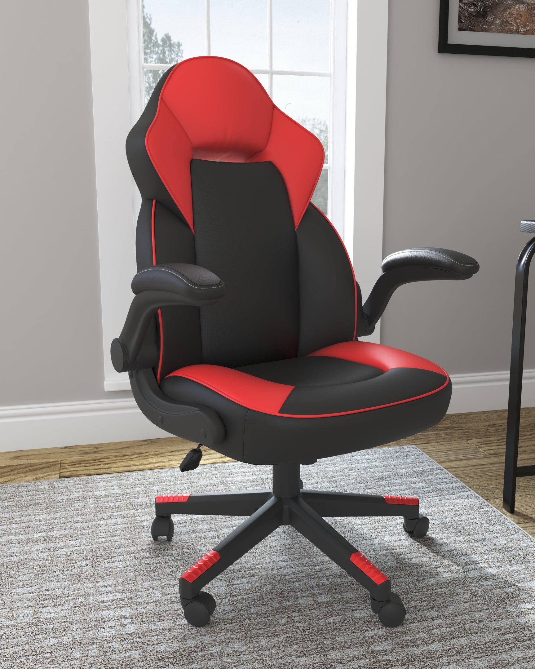 Lynxtyn Red/black Home Office Chair - Ella Furniture