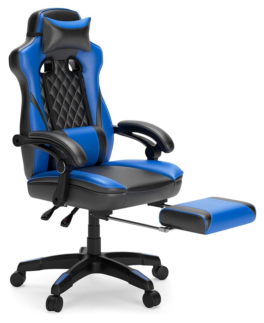 Lynxtyn Blue/black Home Office Swivel Desk Chair - Ella Furniture