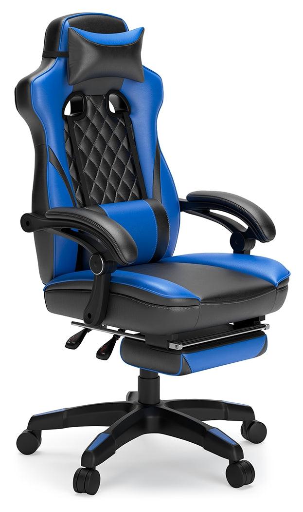 Lynxtyn Blue/black Home Office Swivel Desk Chair - Ella Furniture