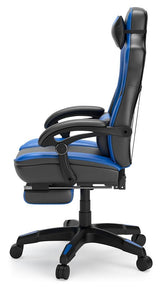 Lynxtyn Blue/black Home Office Swivel Desk Chair - Ella Furniture