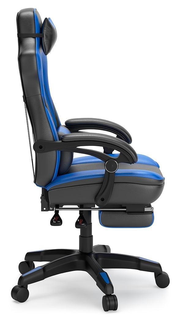 Lynxtyn Blue/black Home Office Swivel Desk Chair - Ella Furniture