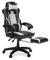 Lynxtyn White/Black Home Office Swivel Desk Chair - Ella Furniture