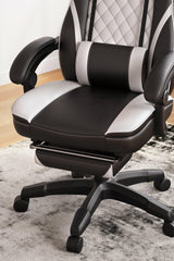 Lynxtyn White/Black Home Office Swivel Desk Chair - Ella Furniture