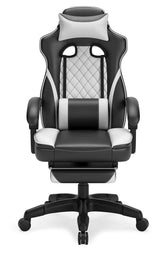 Lynxtyn White/Black Home Office Swivel Desk Chair - Ella Furniture