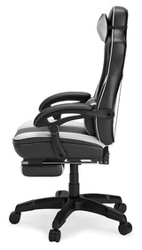 Lynxtyn White/Black Home Office Swivel Desk Chair - Ella Furniture