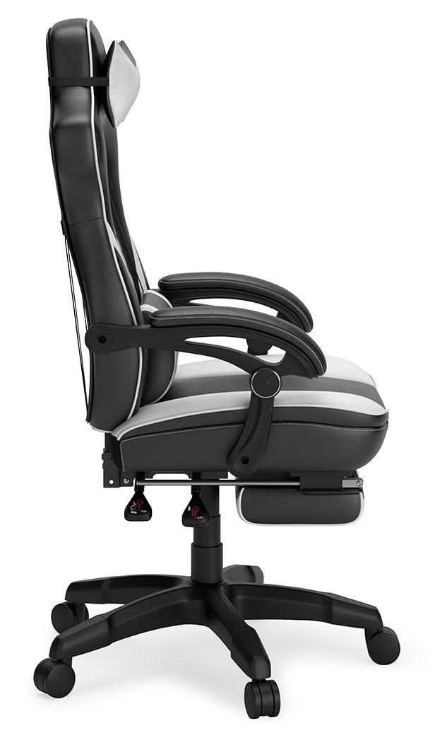 Lynxtyn White/Black Home Office Swivel Desk Chair - Ella Furniture