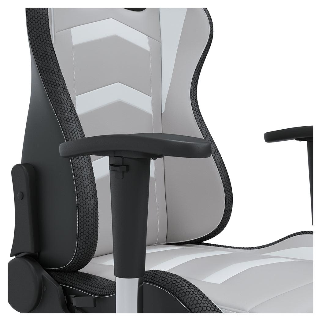 Lynxtyn White/Gray Home Office Desk Chair - Ella Furniture