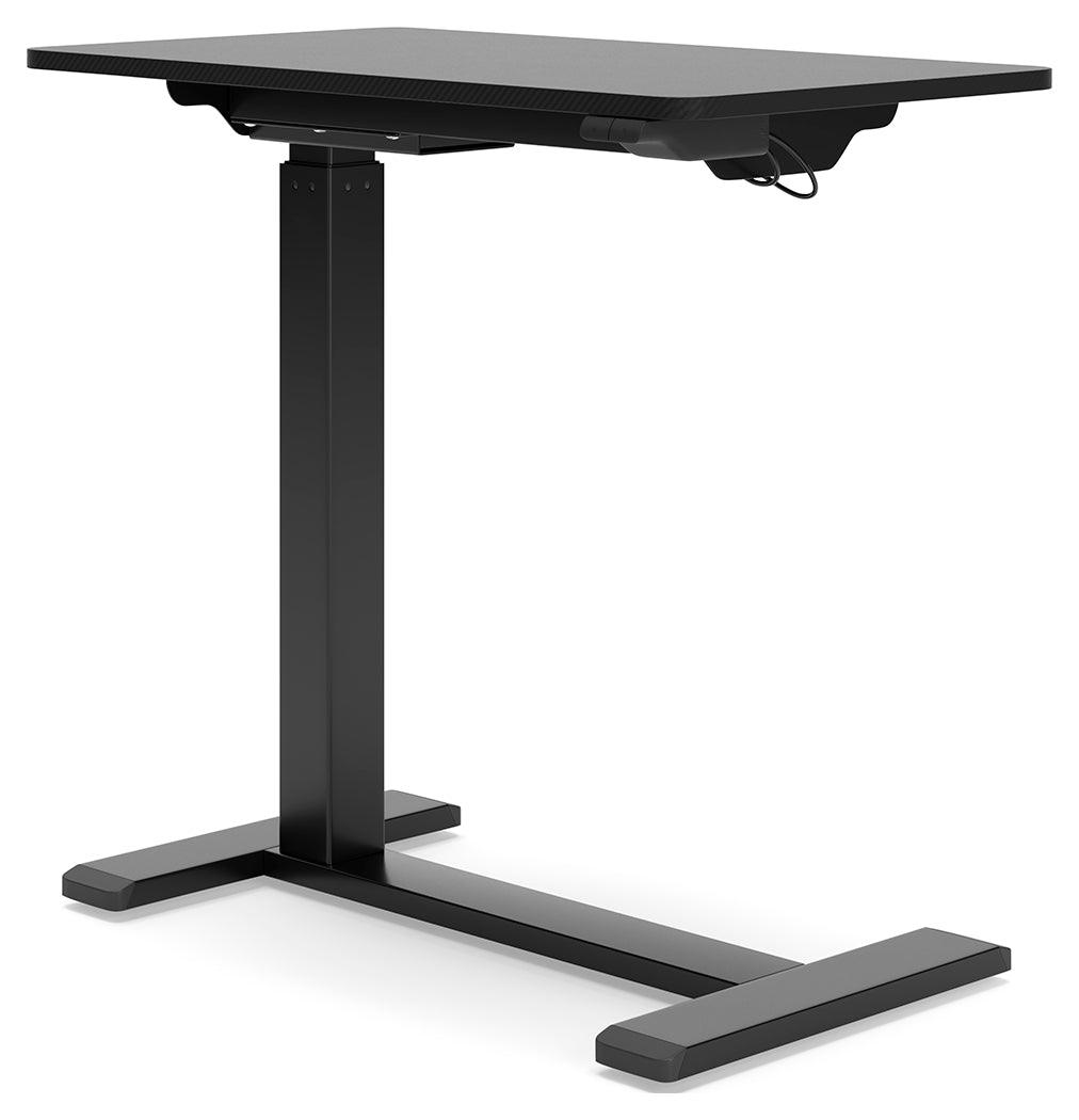 Lynxtyn Black Adjustable Height Home Office Side Desk - Ella Furniture