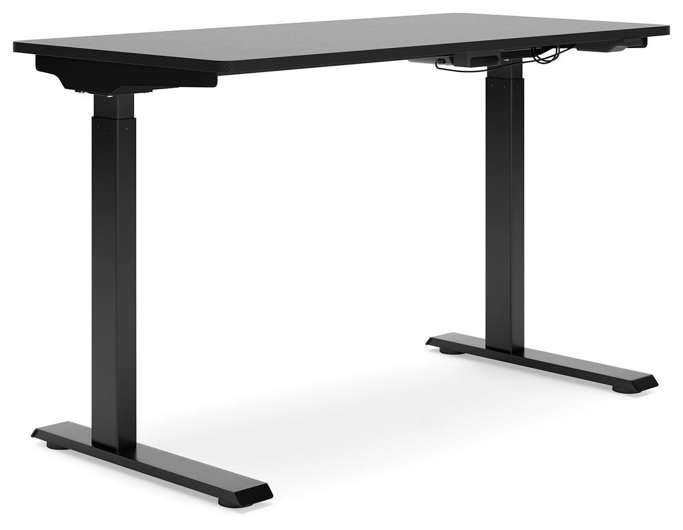 Lynxtyn Black Adjustable Height Home Office Desk - Ella Furniture