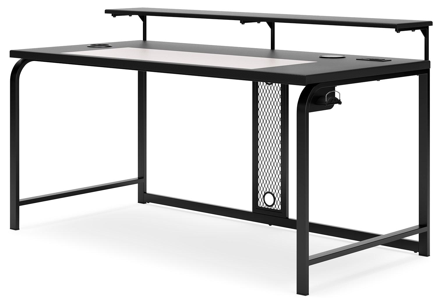 Lynxtyn Black Home Office Desk - Ella Furniture