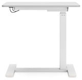 Lynxtyn Taupe/white Adjustable Height Home Office Side Desk - Ella Furniture