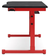 Lynxtyn Red/black Adjustable Height Home Office Desk - Ella Furniture