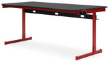 Lynxtyn Red/black Home Office Desk - Ella Furniture