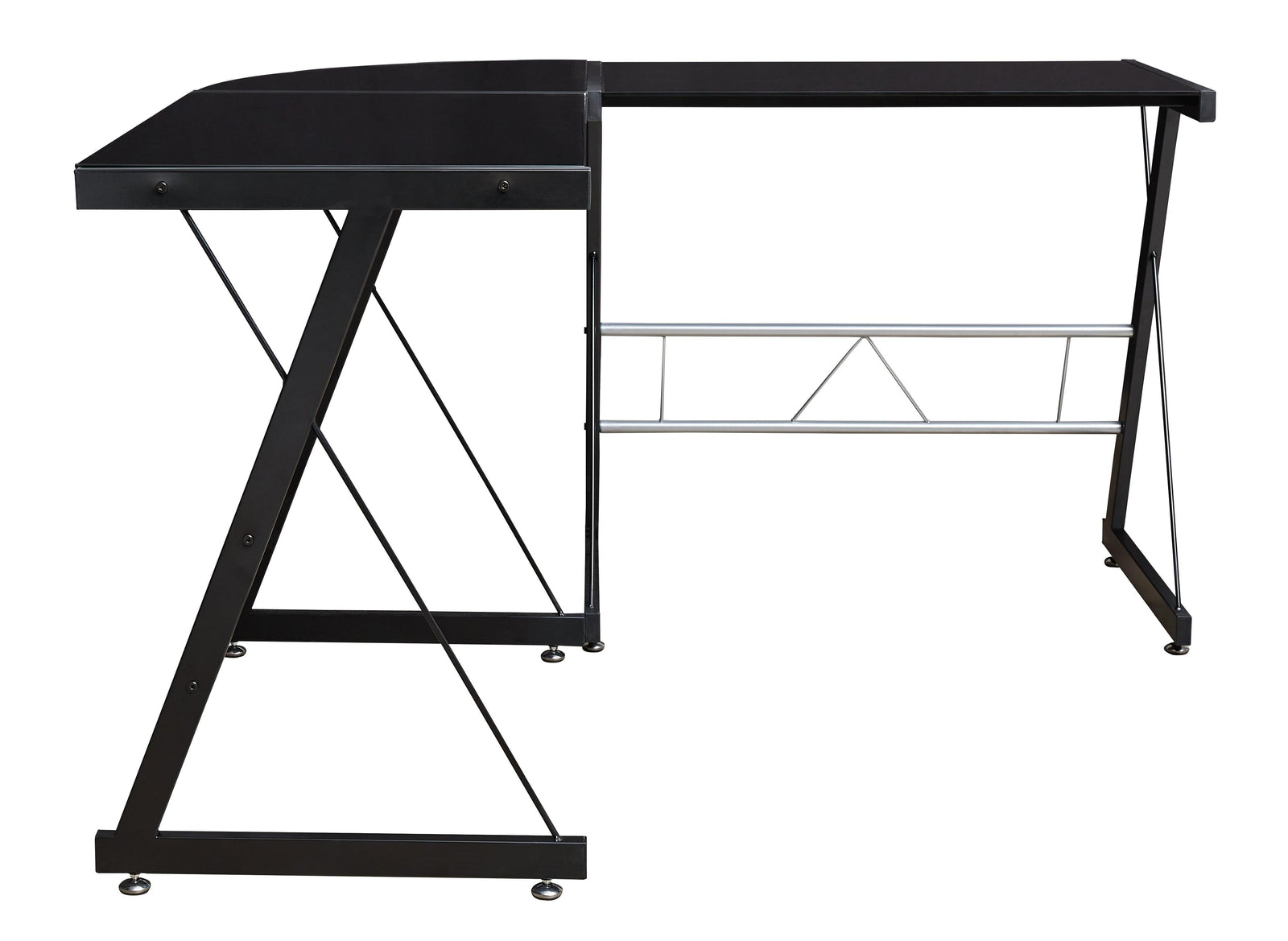 Mallistron Black/silver Home Office L-desk - Ella Furniture