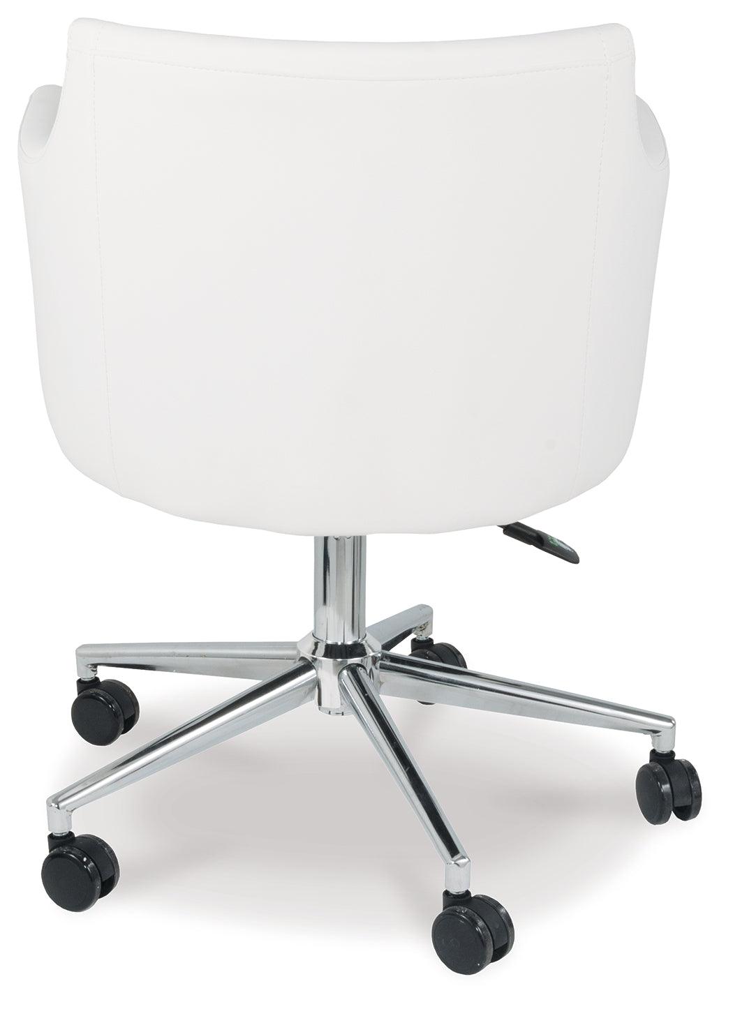 Baraga White Home Office Desk Chair - Ella Furniture