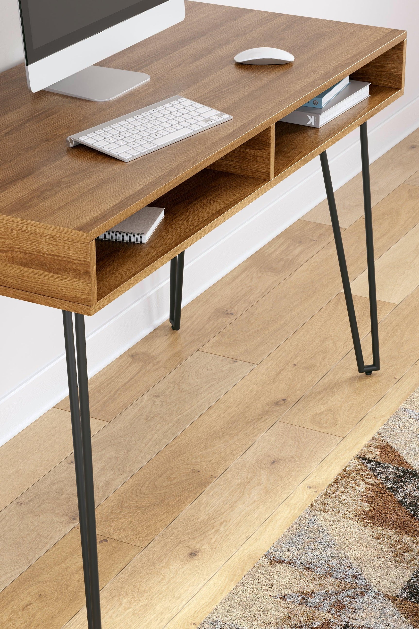 Strumford Brown/Black Home Office Desk - Ella Furniture