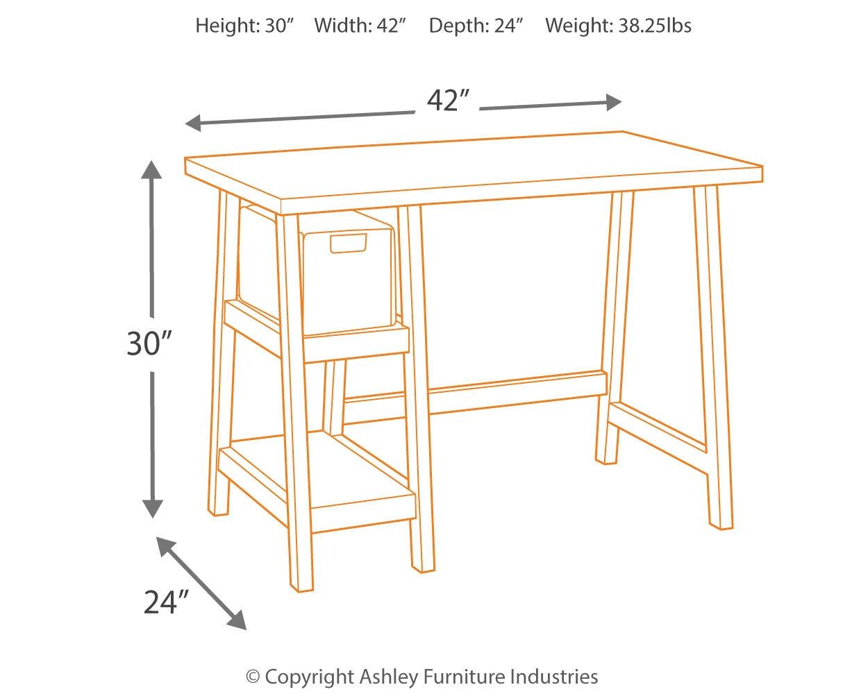 Mirimyn Antique White 42" Home Office Desk - Ella Furniture