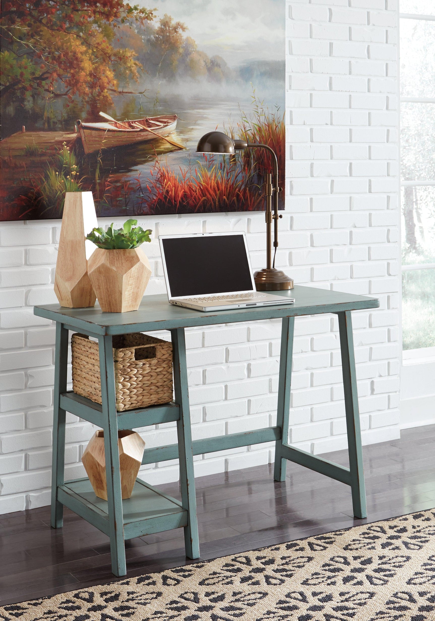 Mirimyn Teal 42" Home Office Desk - Ella Furniture