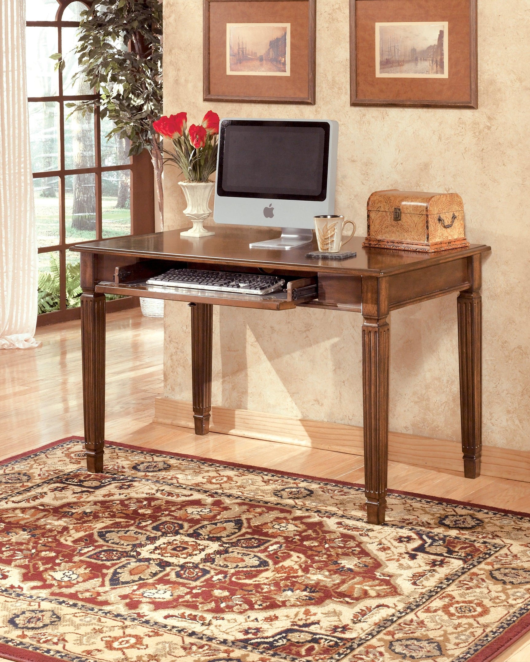 Hamlyn Medium Brown 48" Home Office Desk - Ella Furniture