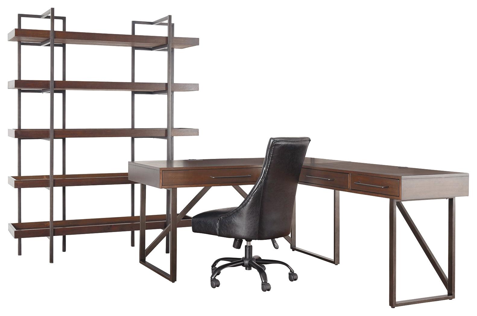 Starmore Brown 2-Piece Home Office Desk - Ella Furniture